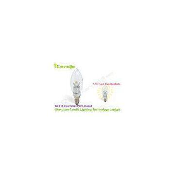 High Power 110v 3 Watt 360 LED Candle Bulb E14 with Clear Glass Point Shaped