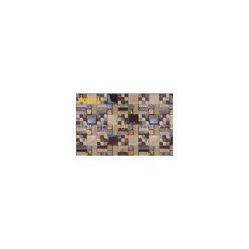 Mixed Colors Glass And Metal Mosaic Tile , Kitchen Backsplash Glass Tile