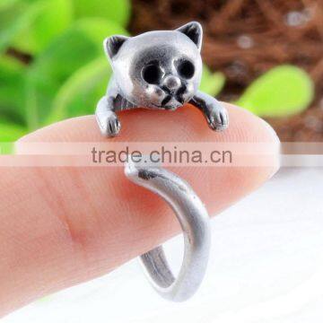 Cat Animal Wrap Rings for Men & Women and Girls Boys Unique Rings Fine Jewelry Resizable