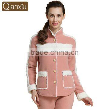 Wholesale China trade Qianxiu 100% polyester deft design warm women's sleepwear