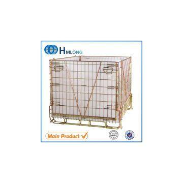 Industrial stackable welded steel transport wire mesh pallet cage