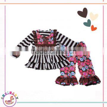 2017 Girls fall clothing sets long sleeve dress and pants newborn baby clothes