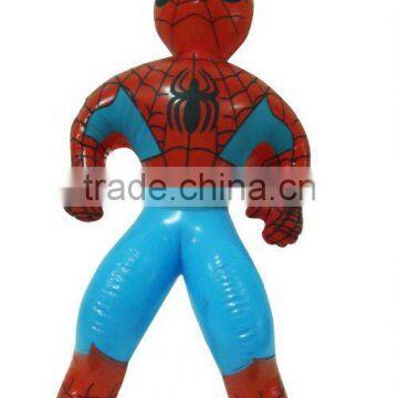 Promotional Spiderman shape cartoon pvc toy, inflatable print pvc toys