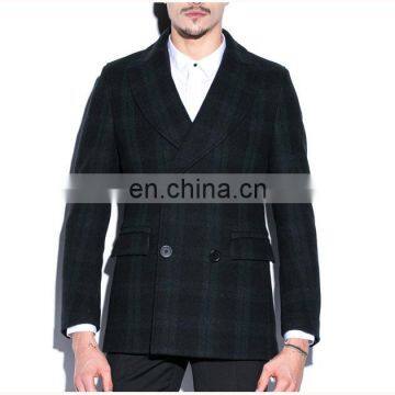 Outwear Winter Navy Mens Plaid Pea Coats Jackets