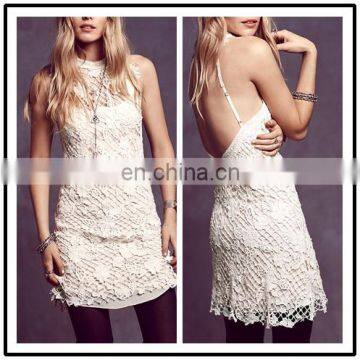 Korean Fashion Designer White Lace Dress 2015 Celebrity Evening Formal Dresses NT6757