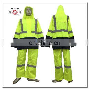 heavy duty reflective industrial raincoats with pants