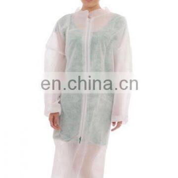 Hospital disposable non woven lab coats with zipper