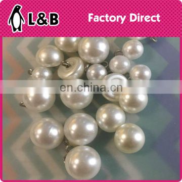 round pearl button with metal shank