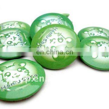 Hot sale Promotional Green Cartoon round Iron Metal Pin Badge