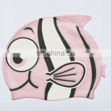 Personalized style children's silicone swiming cap with fish