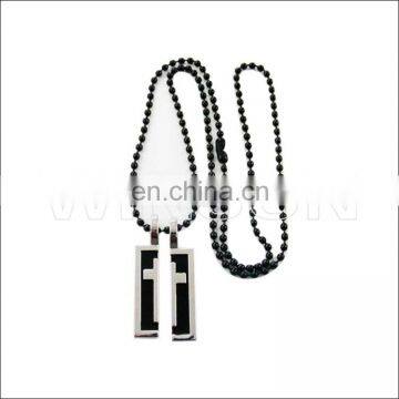 The cross split dog tag for man necklace