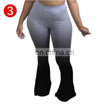 Streetwear Gradient Women Elastic Wide Leg Flare Pants Leggings High Waist Trousers Draped Jogger Pants Sweatpants photo-5
