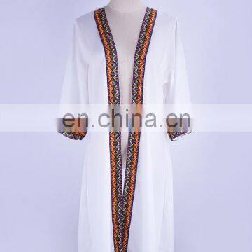 Белая вышивка пляжный купальник-крывалка 2019 Saida de Praia пляжный кафтан купальник-крывалка Пляжные платья Пляжная одежда Тюник photo-2