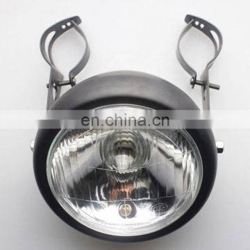 Motorcycle Side Mount round Halogen Headlight with Mount Bracket For Honda Kawasaki Suzuki Yamaha