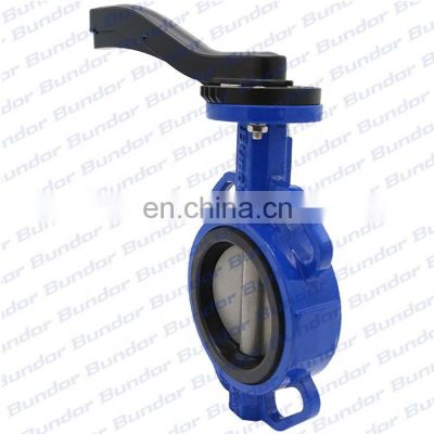 Bundor DN100 Aluminum Handle 304 Disc Wafer Butterfly Valve Without Pin