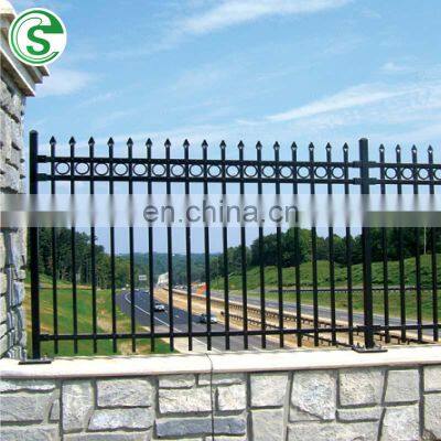 Black powder coated fence steel design wrought iron fence