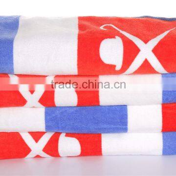 China towel manufactory customized design pure cotton velour reactive printed beach towel