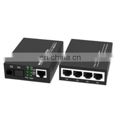 Tanghu SC Port 100M 1 Fiber Port +1/4RJ45 Port Fiber Optic Media Converter