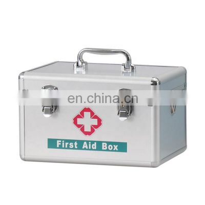 Good Quality Portable  Aluminum Alloy First Aid Kit Box With Items And Handle