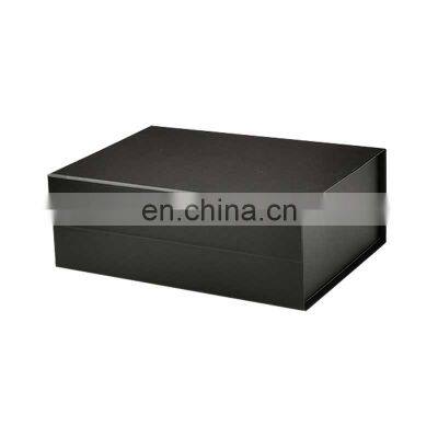 Custom luxury A5 size folding black magnetic gift box no ribbon