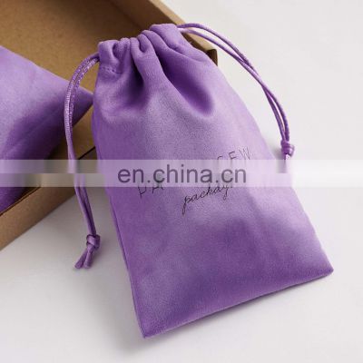 PandaSew Luxury Personalized Logo Jewelry Package Necklace Bracelet Drawstring Bag Suede Jewelry Pouch