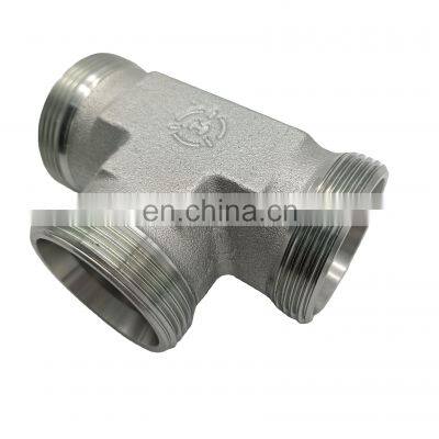 Carbon Steel Tee Pipe Fitting Hydraulic Connector Haihuan O Rings Cutting Sleeve Type Tee