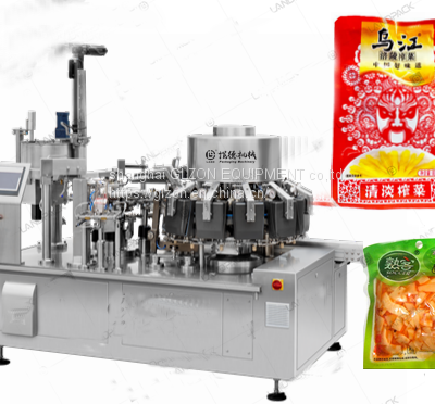 Vacuum packaging machine for pickled mustard tuber