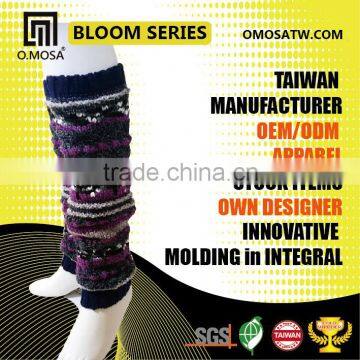 OM3264 OEM Service O.MOSA 3G Wool Fancy Yarn Sport Knit Leg Warmers Socks photo-4