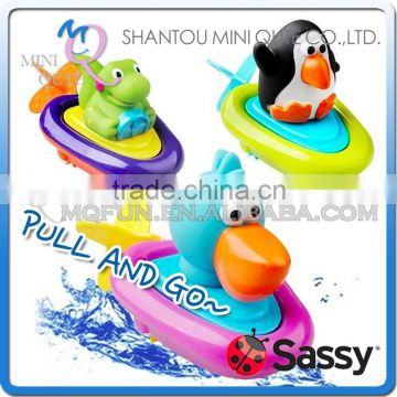 MINI QUTE America Sassy 3 style Clockwork Dabbling Push and go bath toy/baby toy/penguin, dinosaur,duck bath gift NO.MQ 123