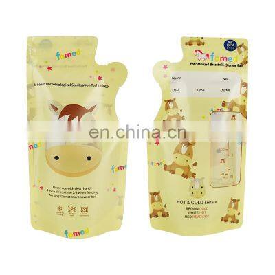 Customized BPA Free Leakproof Keep Fresh Zip lock  Breast Milk Storage Bags with double zipper