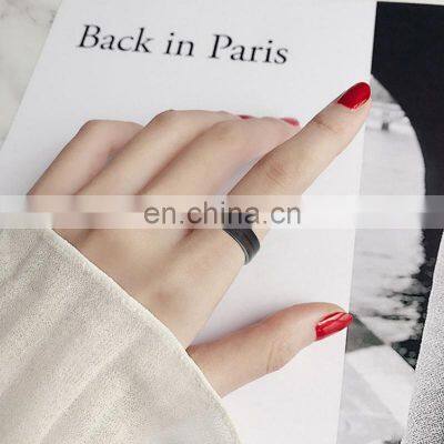 Black Wood GrainStainless Steel Ring Men's Fashion Ring Accessories photo-5