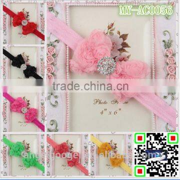 Many rows of rose flowers bow tie kids guangzhou hair accessories floral headband MY-AC0056