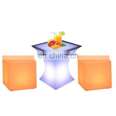 glow furniture sets led cube chair bar stool light up lounge seating cube chair