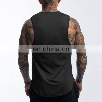 Polyester Oversized Mens Tank Tops Zip Pockets Workout Oem Bodybuilding Gym Shirts photo-2