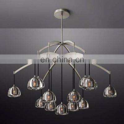 Modern Hemisere Round Luxury American Design Blown Glass Chandelier for Hotel Living Room and Kitchen Ceiling Lighting photo-3