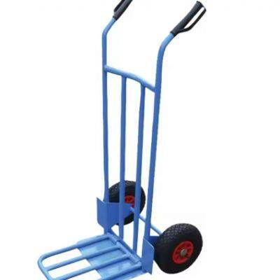 HT1893 Wholesale Of New Features HT1893 Heavy Duty Steel Hand Truck Dolley Hand Cart Trolley with Load Capacity 200kg 3.00-4 inch Pneumatic Wheel