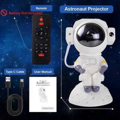 Astronaut Galaxy Star Projector Bluetooth Starry Sky Projector Night Light With Remote Control Warm Moon Lamp For Bedroom photo-2