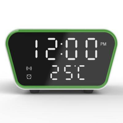 Multi-Functional LED Clock Wireless Fast 10W Charger Stand With Thermometer 3-in-1 Portable for Smartphones ROHS & FCC Certified photo-3