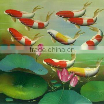 Artwork impressionist oil painting on canvas red fish 50*60cm JH-284 wholesale cheapest 2014 new factory direct
