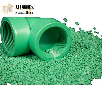 Rigid Virgin UPVC Pipe Fittings Raw Material Green PVC Compound Granules for Injection Mould Pipe Fittings photo-2