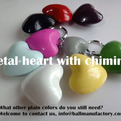 supply metal heart shape key ring with chiming for Valentine's Day gift