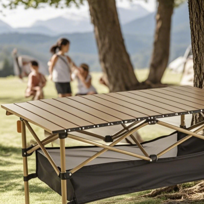 Custom Logo Lightweight Aluminum Folding Camping Table for Outdoor Picnic and Beach