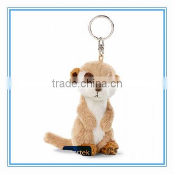 Plush marmot with metal keyring