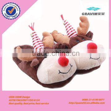 soft cute christmas deer plush slippers for kids women