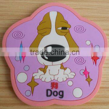 custom 2d pvc puppy dog cut coasters