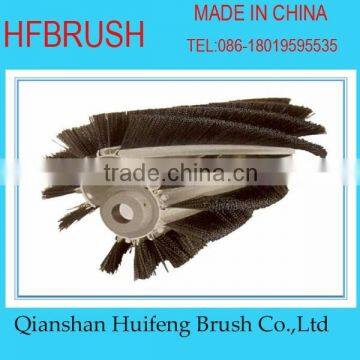 Spiral brush roller for machine