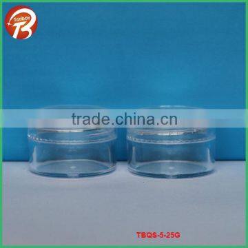 25G PS transparent plastic container with screw lid