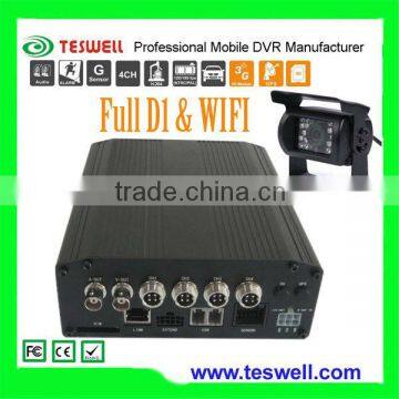 Most advanced 4 channel full D1 bus CCTV dvr with built-in wifi TS-610 MDVR