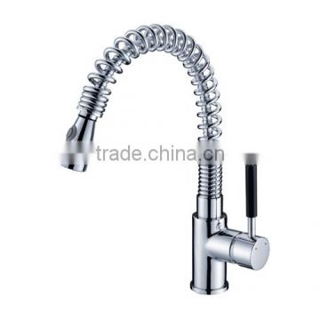 Spring pull out kitchen faucet sink tap