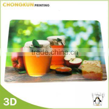 Promotional 3D Lenticular plastic table mat/PP placemat